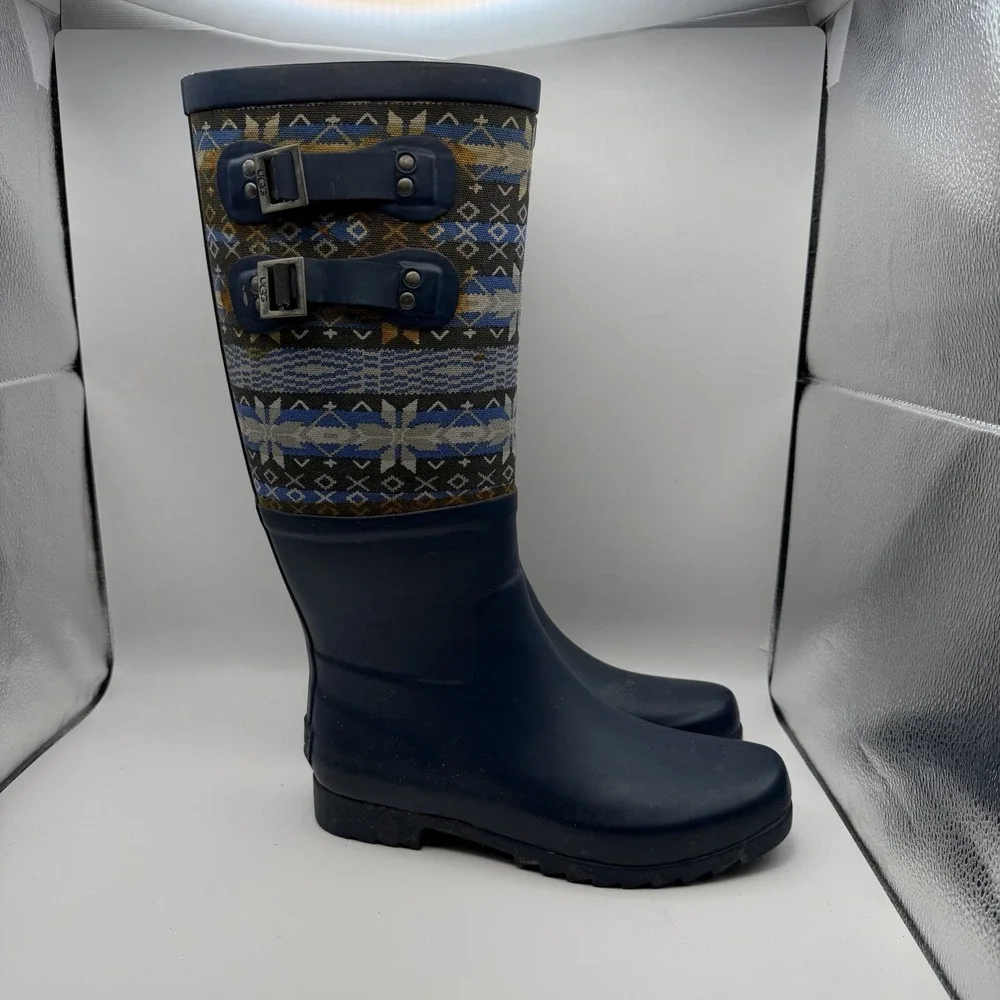 UGG AUSTRALIA 3460 Women's US 8‎ Sabene Blue Rubber Boots